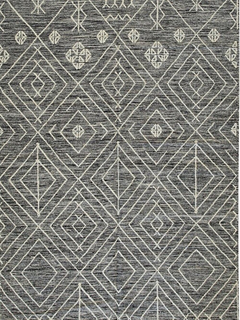 Charcoal Kilim Wool Area Rug 4' x 6' Handwoven Flatweave Modern